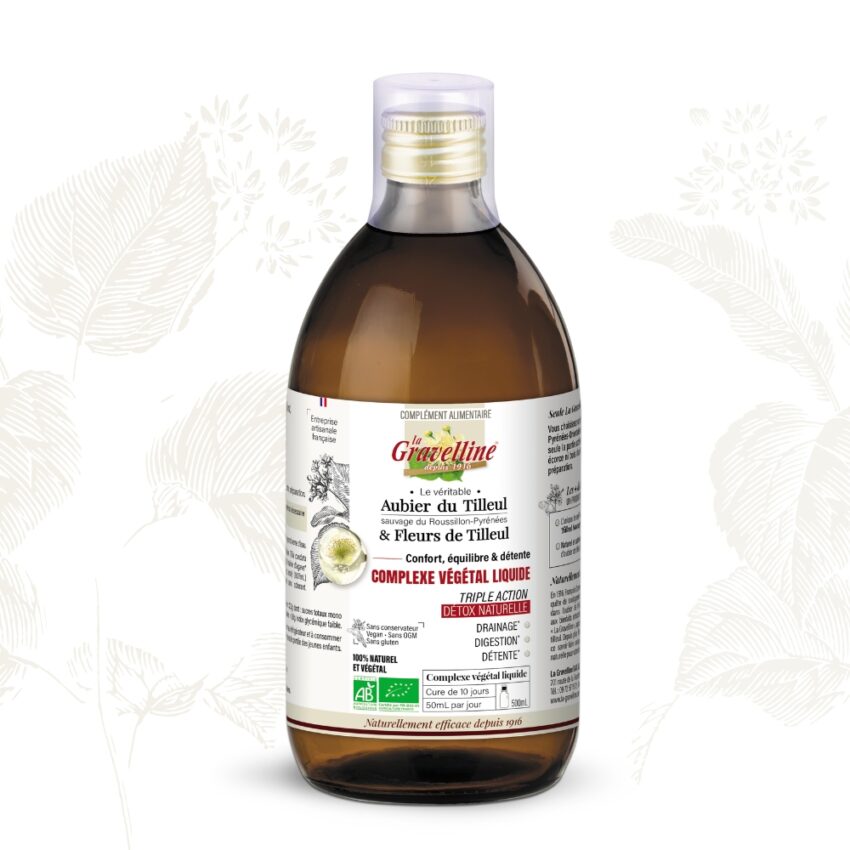 Complexe Végétal d’Aubier et Fleurs du Véritable Aubier du Tilleul Sauvage du Roussillon-Pyrénées 500 mL
